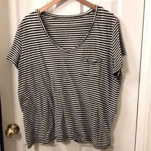 UNIVERSAL THREAD striped pocket tee vneck sz xl!